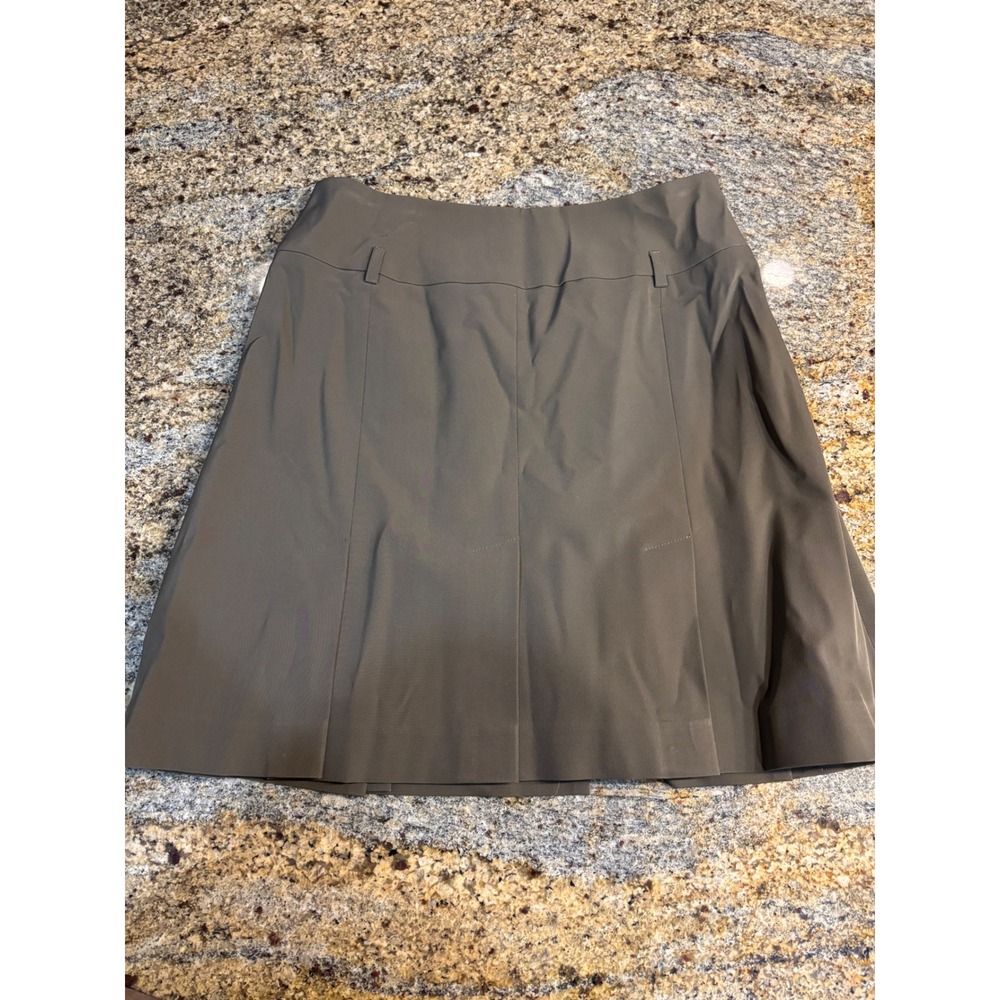 Jenne Maag Taupe Brown A-Line Skirt Size Small Made in USA Professional Pleated